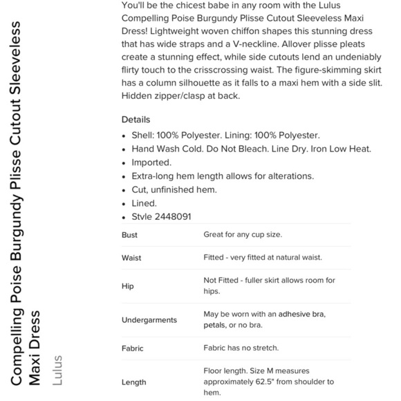 LULUS COMPELLING POISE BURGUNDY RED PLISSE CHIFFON CUTOUT SLEEVELESS MAXI DRESS - Picture 2 of 15
